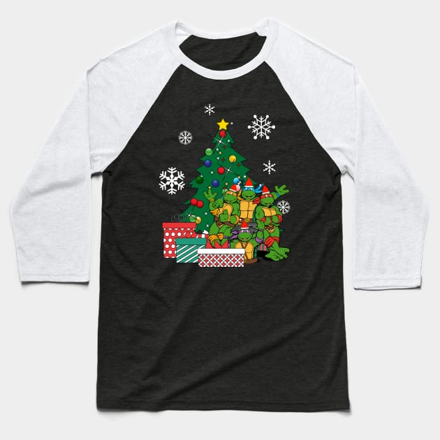 Teenage Mutant Ninja Turtles Around The Christmas Tree Baseball T-Shirt by Nova5